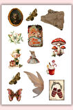 Vintage Sticker Planner Ajanda Bullet Journal Için Uygun Set Yılbaşı Merry Christmas