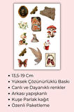 Vintage Sticker Planner Ajanda Bullet Journal Için Uygun Set Yılbaşı Merry Christmas
