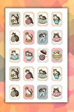 2'li Sevimli Kediler Sticker Seti - Planner Ajanda Bullet Journal Laptop Telefon Için Etiket