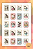 Sevimli Kedi Sticker - Planner /Ajanda /Bullet Journal/Matara/Telefon için Uygun