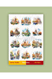 İspanya Barselona Tema Sticker Set Spain Barcelona 2 Sayfa 24 Adet Etiket Planlayıcı Bullet Journal