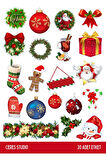 Yılbaşı Sticker Seti Merry Christmas Noel Winter 2 Sayfa 38 Adet Etiket