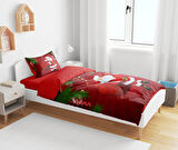 Erayshome Yılbaşı Christmas 3D Dijital Baskılı Tek Kişilik Nevresim Takımı