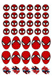 Örümcek Adam Spider Mask Sticker Etiket - 13x18cm Tek Sayfa 39 Adet Etiket