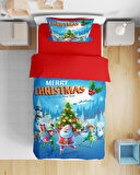 Erayshome Yılbaşı Christmas 3D Dijital Baskılı Tek Kişilik Nevresim Takımı