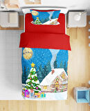 Erayshome Yılbaşı Christmas 3D Dijital Baskılı Tek Kişilik Nevresim Takımı