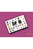 Lakers - Kobe Byrant Temalı Nba Sticker Etiket 2 Sayfa 68 Adet Etiket