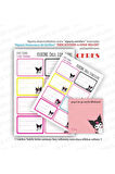 Kuromi Bloknot Ve Okul Etiketi 48 Adet 40x60mm Etiket