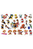 Paw Patrol Sticker Etiket 3 Sayfa (A5) 50 Adet Etiket