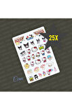25 Sayfa SANRIO Hello Kitty Kuromi Sticker - (Kırtasiyeler ve Özel Günlerde Hediyelik İçin Vb. )