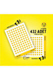 Öğretmenler Için Yıldız Etiketi Star Sticker 4 Sayfa 432 Adet 1,2cm Ebat