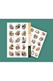 Vintage Müzik Aletleri Sticker Set Vintage Music 2 Sayfa 32 Adet Etiket Planlayıcı Bullet Journal