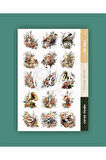 Vintage Müzik Aletleri Sticker Set Vintage Music 2 Sayfa 32 Adet Etiket Planlayıcı Bullet Journal