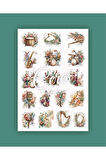 Vintage Müzik Aletleri Sticker Set Vintage Music 2 Sayfa 32 Adet Etiket Planlayıcı Bullet Journal