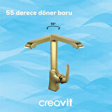 Creavit Avangart Mutfak Armatürü Altın