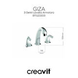 Creavit Giza Lavabo Armatürü 3 Delikli (sifonlu)