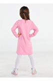 Muzip Zürafa Kız Çocuk Pembe Elbise