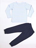 Mavi Çizgili T-rex Erkek Çocuk Pantolon Takım