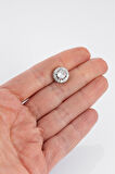 10mm Circle Cut Paved Diamond Küpe
