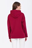 Pupiwessi Kadın Mor Kapüşonlu Oversize Sweatshirt-Hoodie
