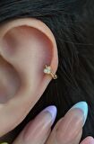 Gold Halka Mini Kalpli Tragus Piercing Helix Kıkırdak Lob