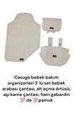 Bebek Arabası Çantası , Organizer , Bebek Bakım Çantası , Bebek Seti - Ekru - SU SHOP.