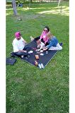 Piknik Örtüsü Kamp Su Gecirmez , Çantalı Piknik Kamp Örtüsü Kapitone 160*160 Cm