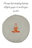 Yoga Minderi Meditasyon Minderi - Karabuğday Kabuğu Dolgulu Turuncu Yogi Baskılı