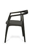 Helsinki Antrasit C Model Bohem Sİyah Ahşap Sandalye