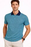 Erkek Pike Kumaş Polo Yaka Desenli Tişört Kısa Kol Yazlık TShirt