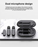 K60/K61 Kablosuz Yaka Mikrofonu | Şarj Kutulu 2.4GHz Gürültü Azaltmalı Mini Mikrofon | iPhone & Android Uyumlu