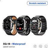 Çeşithane Haino Teko SQ-18 Akıllı Saat – AMOLED Ekran, 10 Gün Pil Ömrü, Kablosuz Şarj, 3 Farklı Kordonlu Ultra İnce Smart Watch (Siyah)