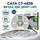 CATA 24 VOLT 240 LEDLİ ŞERİT LED 5 METRE BEYAZ IŞIK