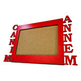 Anneler İçin Kırmızı Ahşap Fotoğraf Çerçevesi Canım Annem