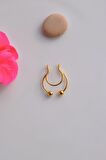 Fake Septum Piercing 316 L Çelik Sıkıştırmalı Burun Piercingi Gold Renk