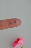 Çelik Taşlı Toplu Piercing 8 mm Rook Conch Helix Lob Kıkırdak