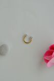 Gold Çelik Taşlı Toplu Piercing 8 mm Smiley Piercing Helix Tragus Lob Kıkırdak