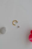 Gold Çelik Taşlı Toplu Piercing 8 mm Smiley Piercing Helix Tragus Lob Kıkırdak