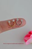 Gold Çelik Taşlı Toplu Piercing 8 mm Smiley Piercing Helix Tragus Lob Kıkırdak