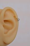 Gold Çelik Taşlı Toplu Piercing 8 mm Smiley Piercing Helix Tragus Lob Kıkırdak