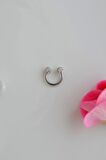 Gümüş Renk Çelik Taşlı Toplu Piercing 8 mm Smiley Piercing Helix Tragus Lob Kıkırdak