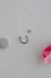 Gümüş Renk Çelik Taşlı Toplu Piercing 8 mm Smiley Piercing Helix Tragus Lob Kıkırdak