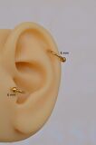 Mini Topçuklu Çelik Halka Piercing 6 mm Gold Renkli