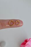 Mini Topçuklu Çelik Halka Piercing 6 mm Gold Renkli