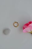 Mini Topçuklu Çelik Halka Piercing 8 mm Gold Renkli