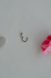 Mini Topçuklu Çelik Halka Piercing 6 mm Gümüş Renkli