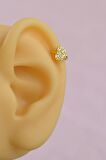 Gold Halka Mini Kalpli Tragus Piercing Helix Kıkırdak Lob