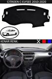 Citroen C-Elysee 2010-2020 İçin Uygun Torpido Koruma Halısı Siyah Kenar Renk Siyah