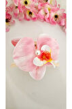 Orkide Çiçeği İncili Mandal Toka 10 cm Çift Taraflı 1 adet