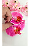 Orkide Çiçeği İncili Mandal Toka 10 cm Çift Taraflı 1 adet